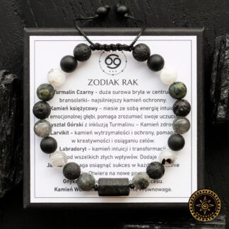 Męska Bransoletka dla Raka Zodiakalna - Zodiak Rak dla Mężczyzny Znaku Zodiaku Cancer