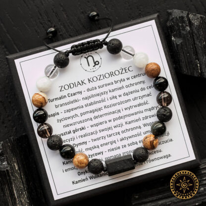 Męska Bransoletka Zodiak dla Koziorożca Zodiakalna - Koziorożec Znaku Zodiaku Capricornus dla Mężczyzny