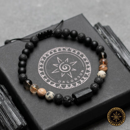 Męska Bransoletka Waga z surowym Turmalinem - Zodiak Znak Zodiaku dla Wagi Mężczyzny Znaku Zodiaku Libra 18 cm - obrazek 3